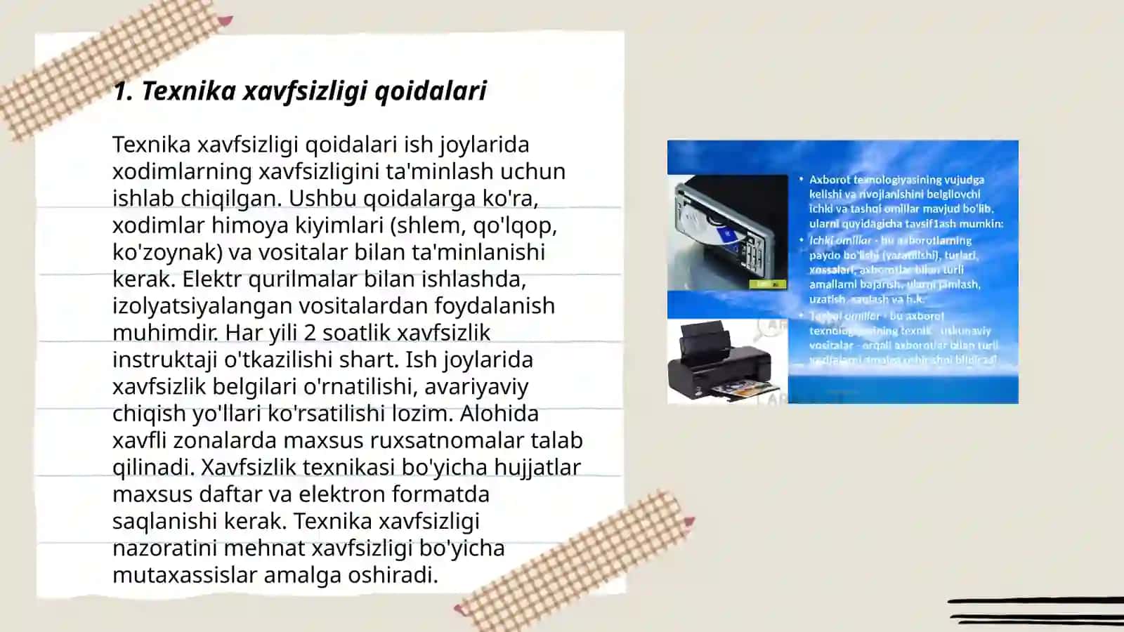 Texnika xavfsizligi qoidalari 3