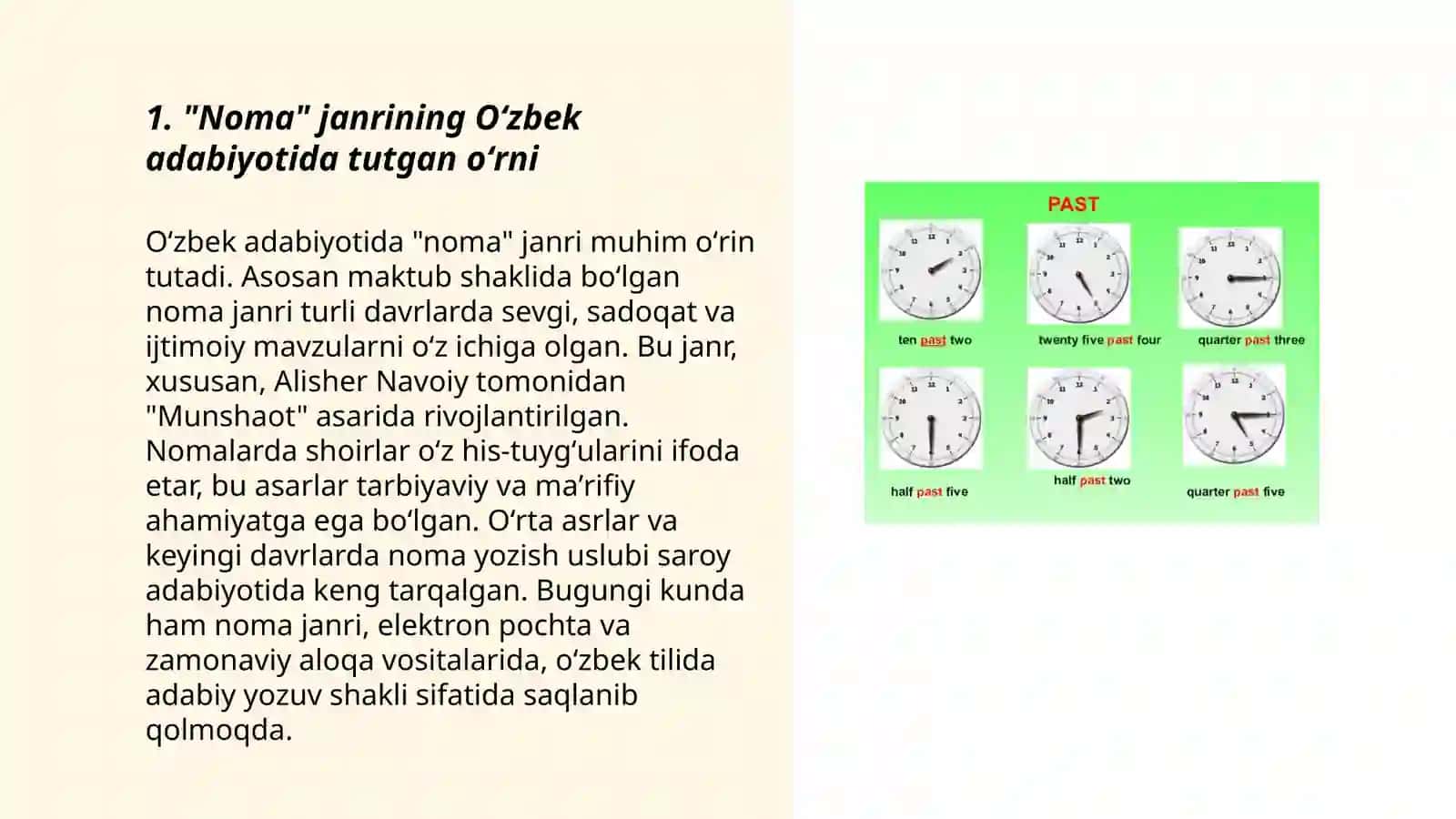 Noma janriga tegishli asarlarni qiyoslash 3