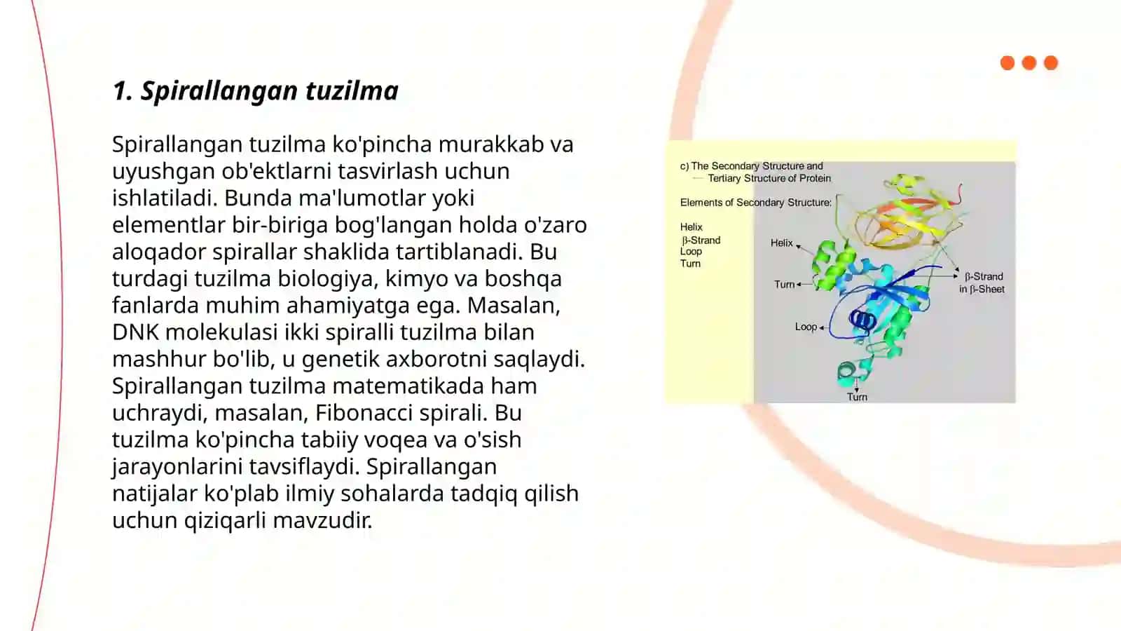 Oqsillarning ikkilamchi tuzilishi 3