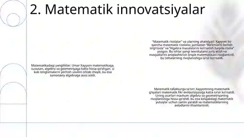 Umar Hayyomning Matematikaga Oid Asarlari Va Ularning Ahamiyati 3