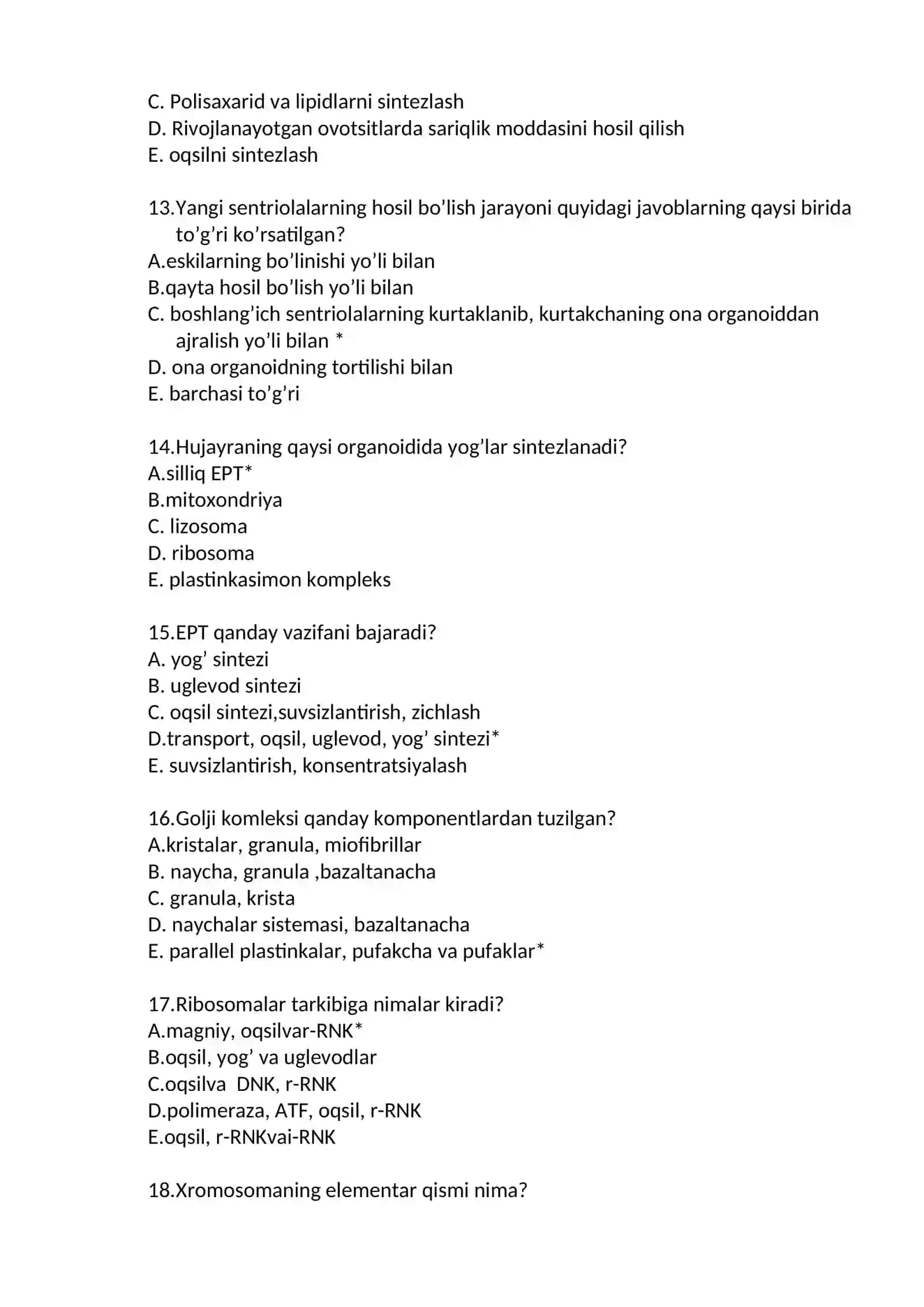 Tiriklikning struktura birligini aniqlang 3