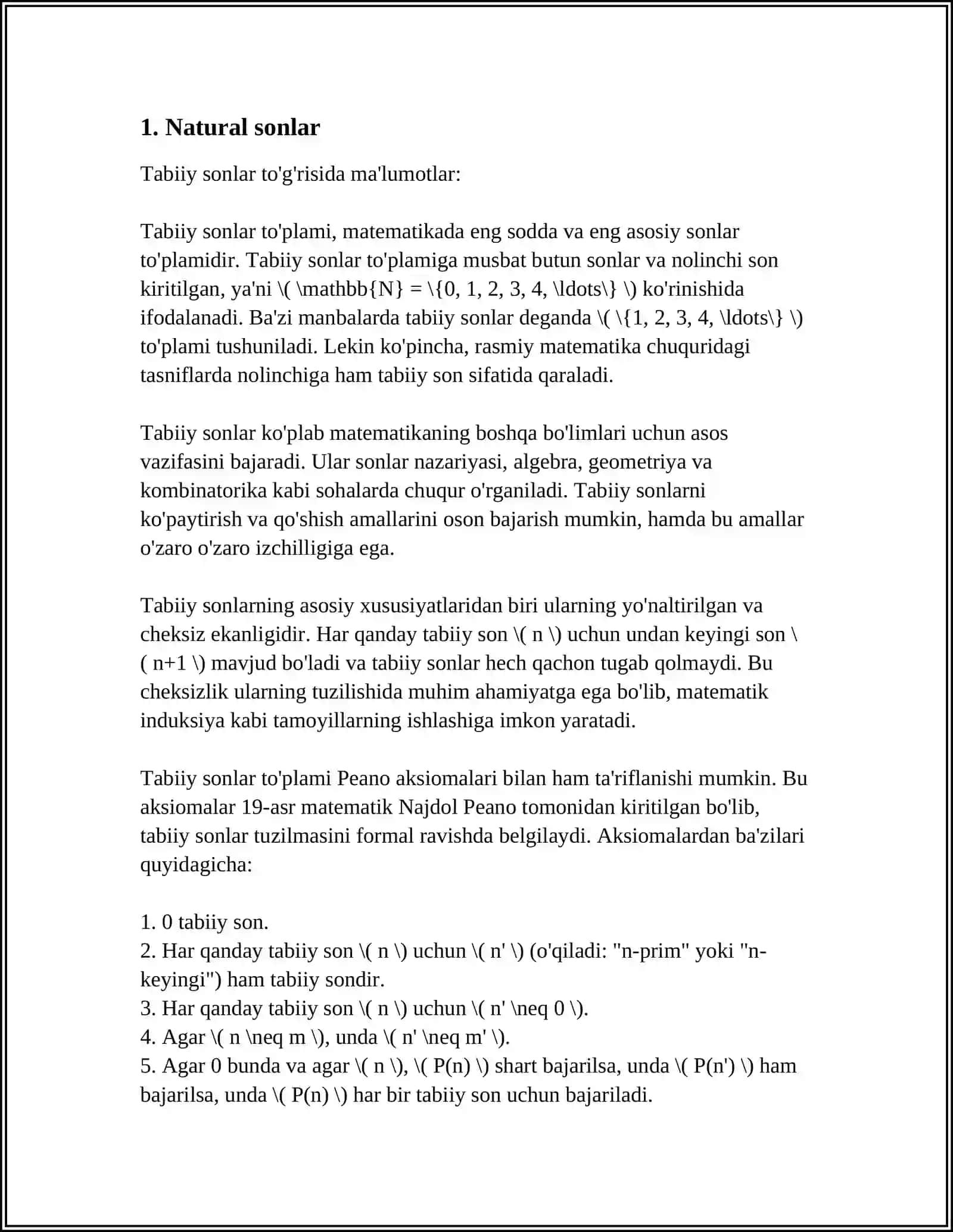 HAQIQIY SONLAR USTIDA ARIFMETIK AMALLAR 3