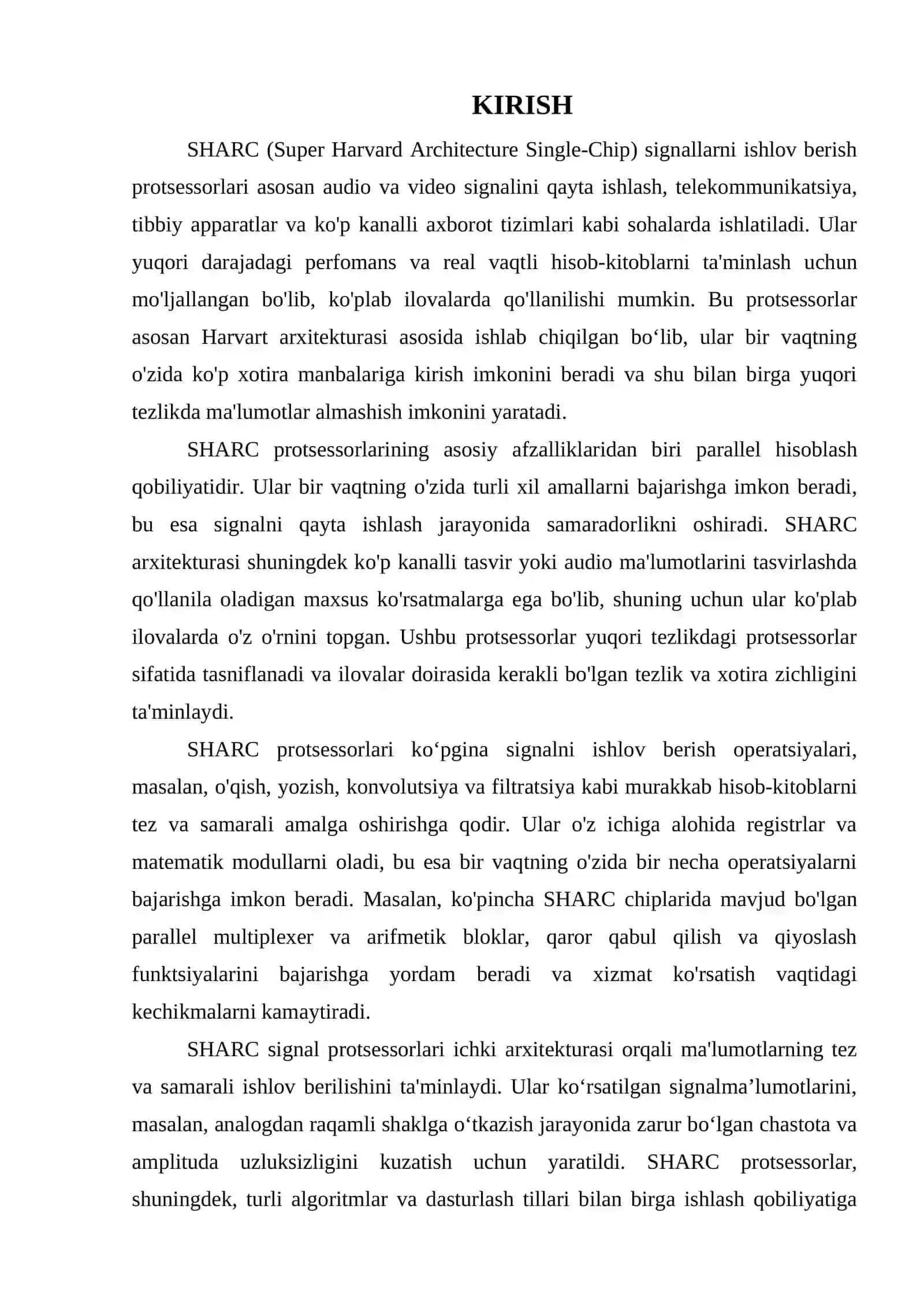 SHARC SIGNAL PROTLESSORLARI VA ISHLASH PRINSIPLARI 3