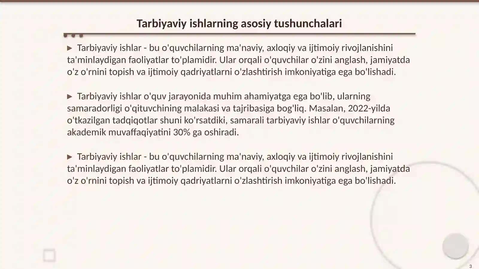 Oʻqituvchining tarbiyaviy ishlarni tashkil qilish mahorati 3