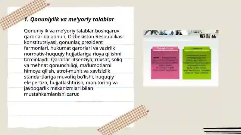 Qonuniylik va me'yoriy talablar 3