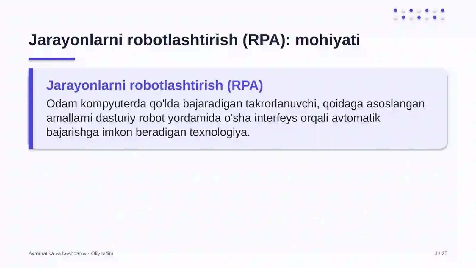Jarayonlarni robotlashtirish (RPA): mohiyati 3