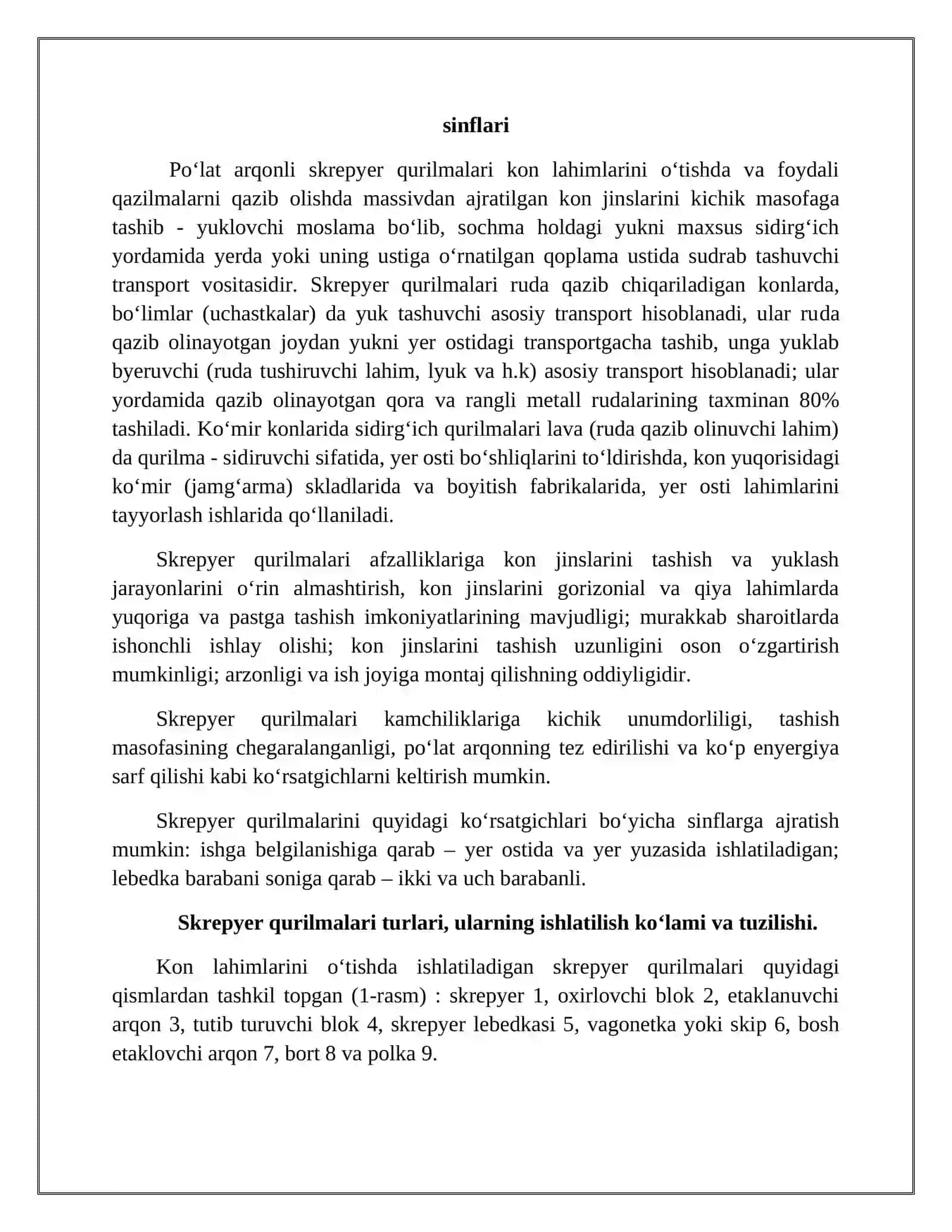 Sidirgichli transport vositalari va uskunalari,qo‘llash sharoitlari 3