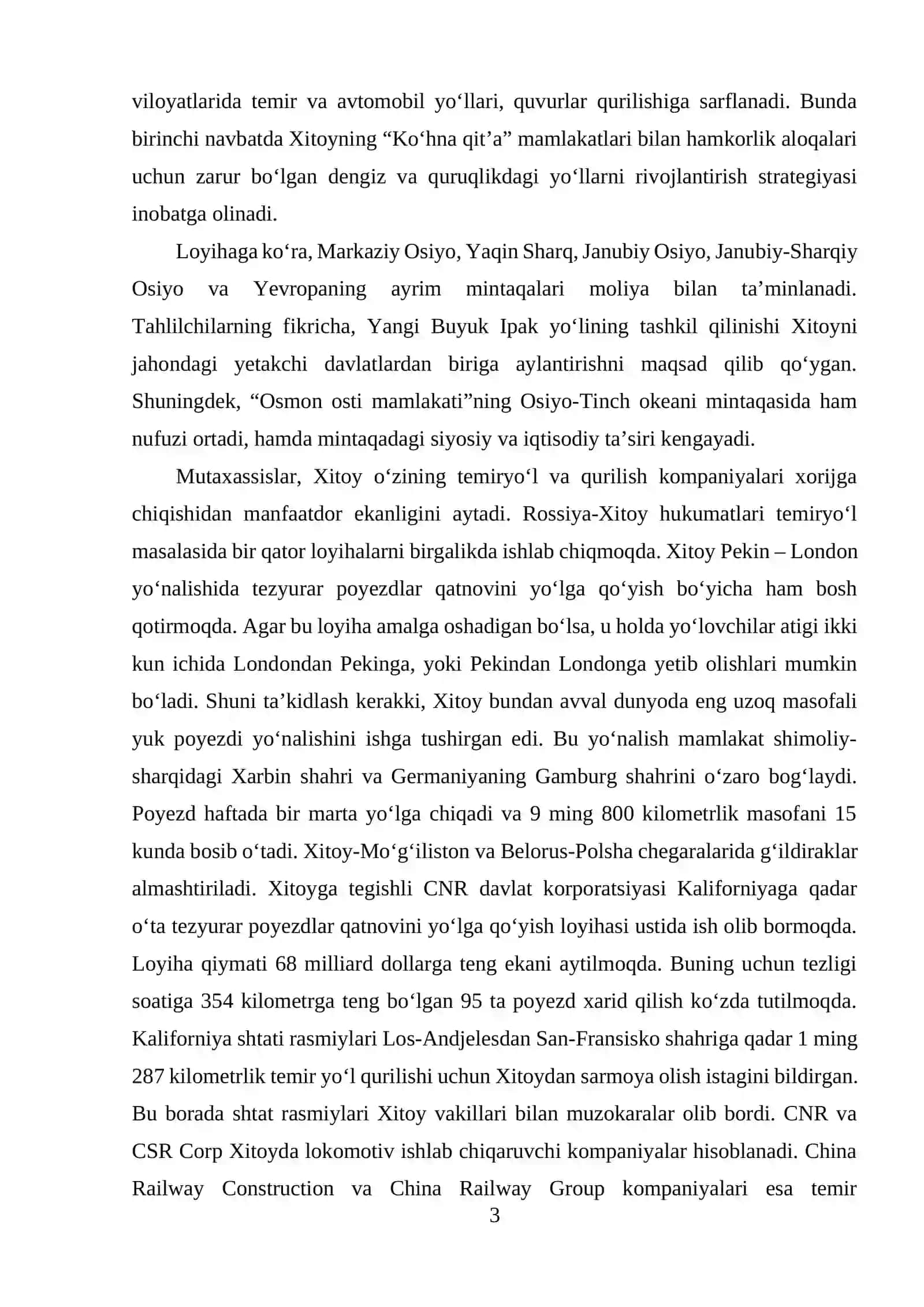 XITOYNING OSIYODAGI STRATEGIK, IQTISODIY MANFAATLARI 3