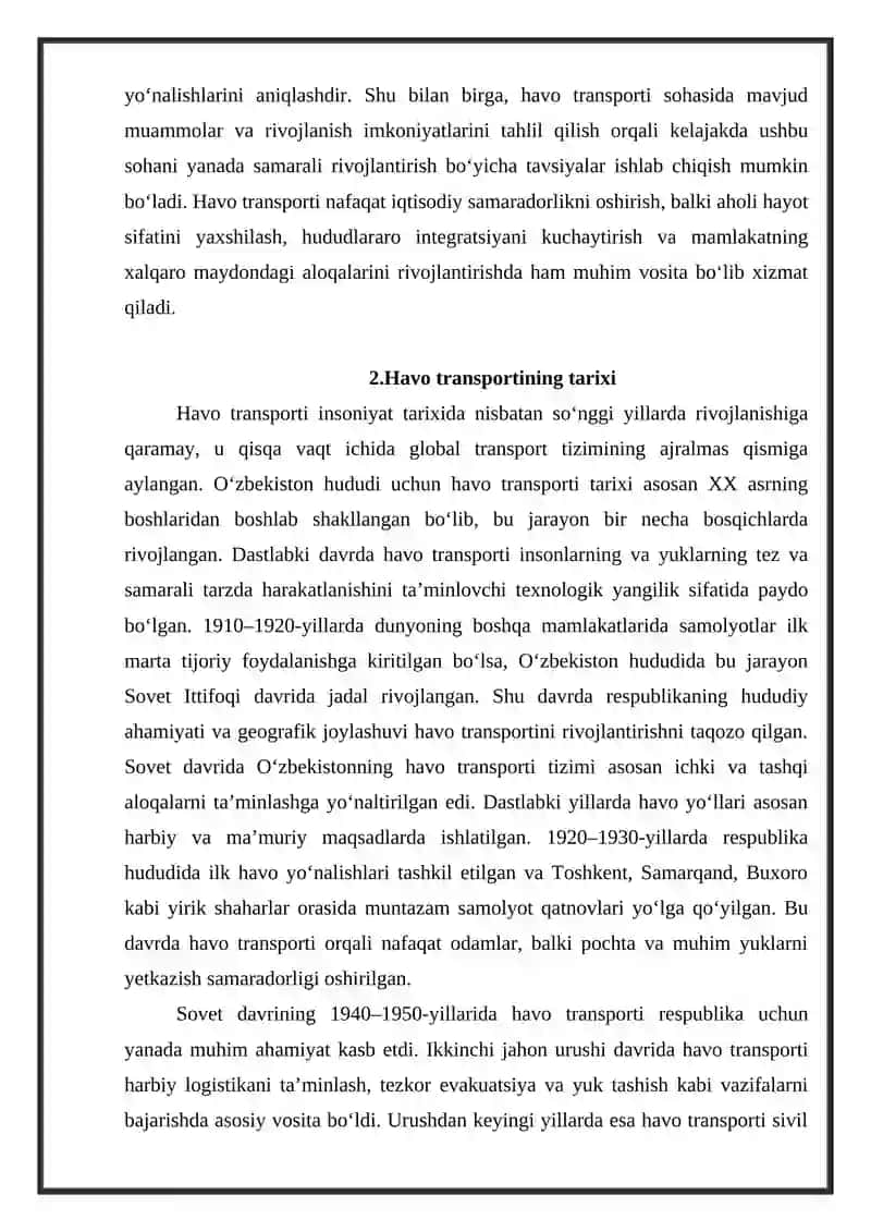 O‘zbekiston Respublikasi havo transporti 3