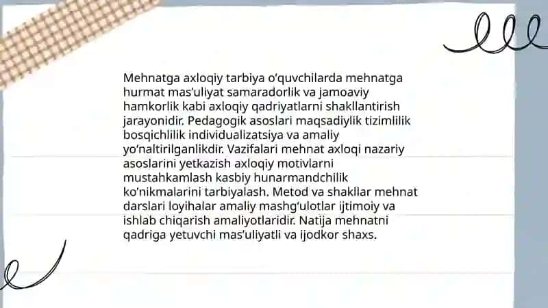 Mehnatga axloqiy tarbiya 3