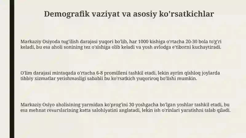 Markaziy Osiyo aholisi va mehnat resurslari 3