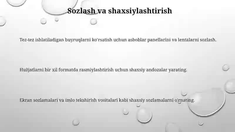 MS Office 2010 dasturlar paketi imkoniyatlari 3