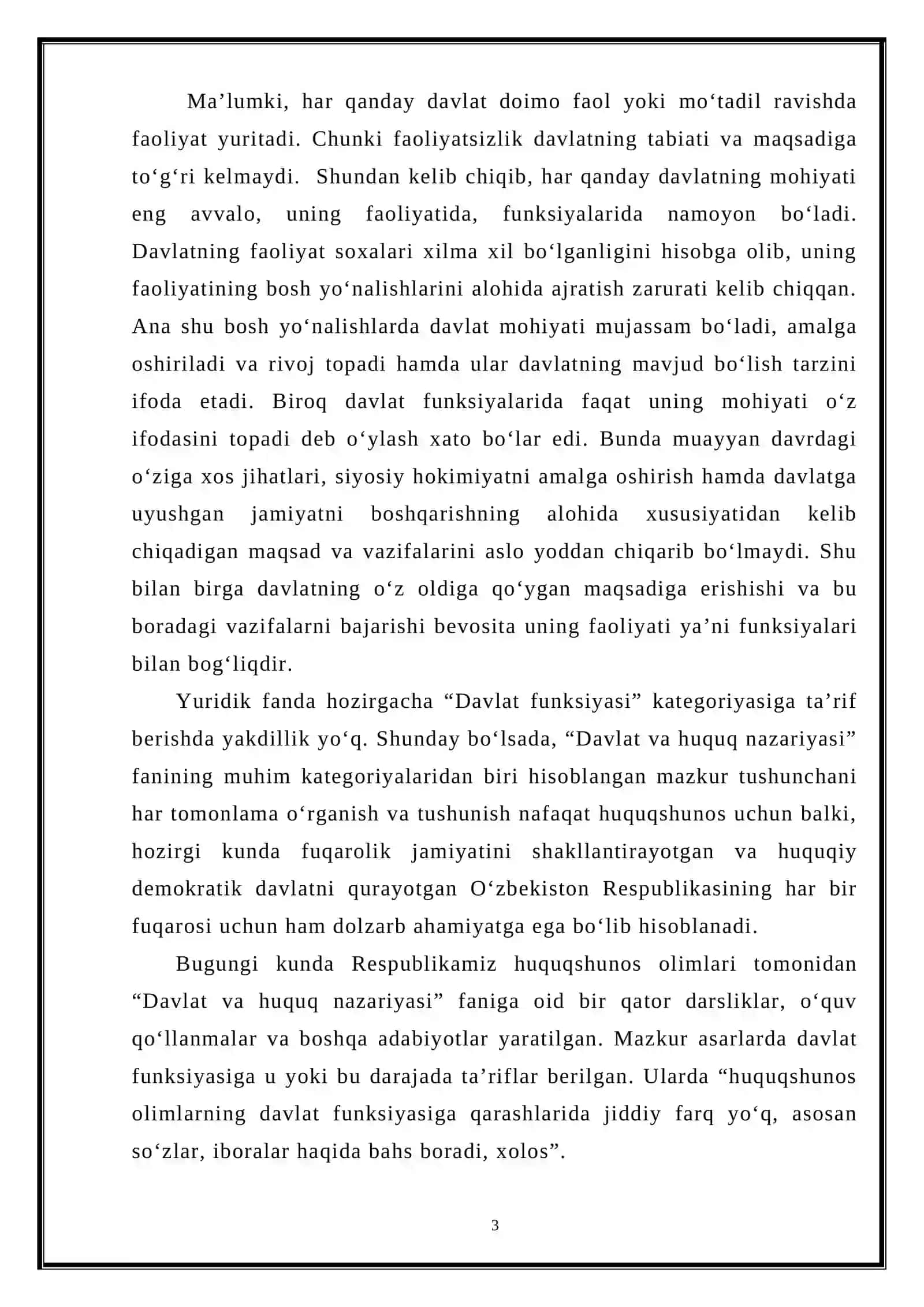 DAVLAT ICHKI TASHQI FUNKSIYALARI 3