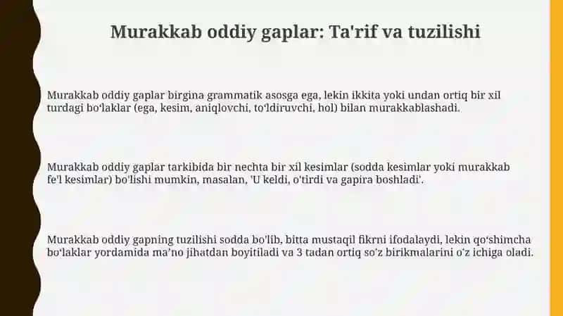 Murakkab sodda gaplar 3