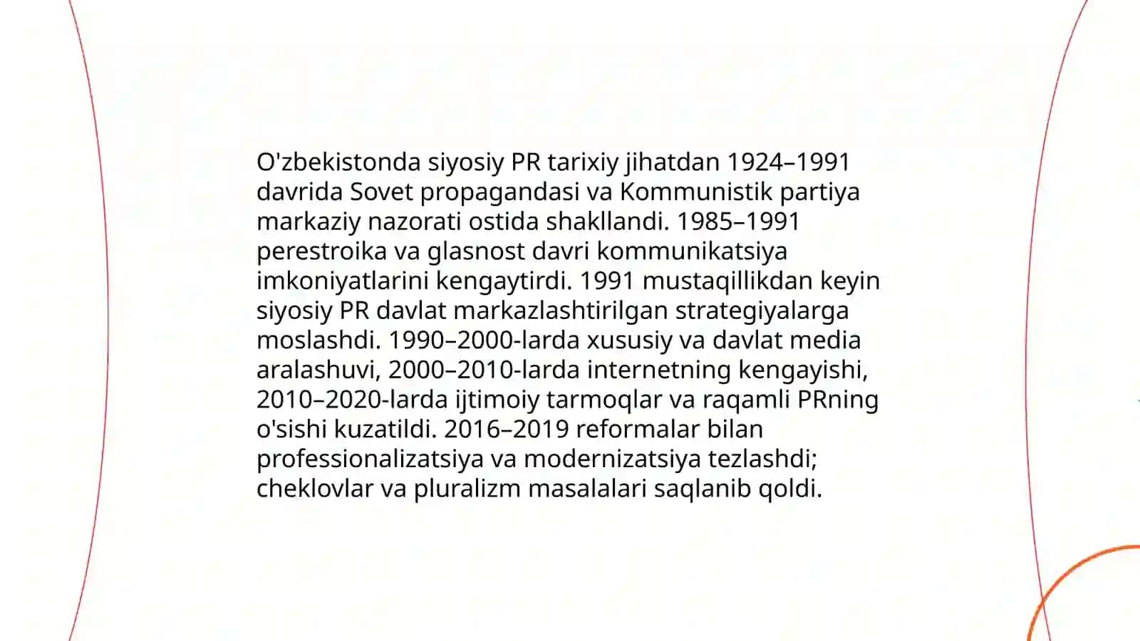 Siyosiy PRning rivojlanishi O'zbekistonda 3