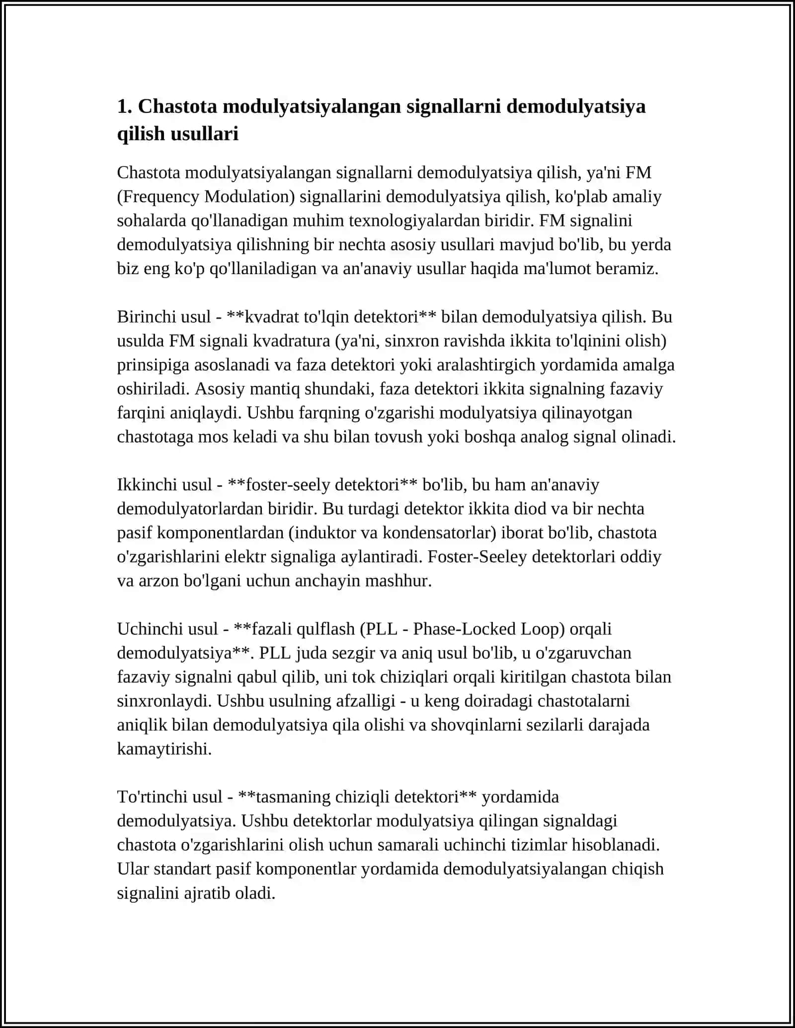 CHASTOTA MODULYATSILANGANNI SIGNALLARNI DETEKTORINI PARAMETRLARINI ANIQLASH 3