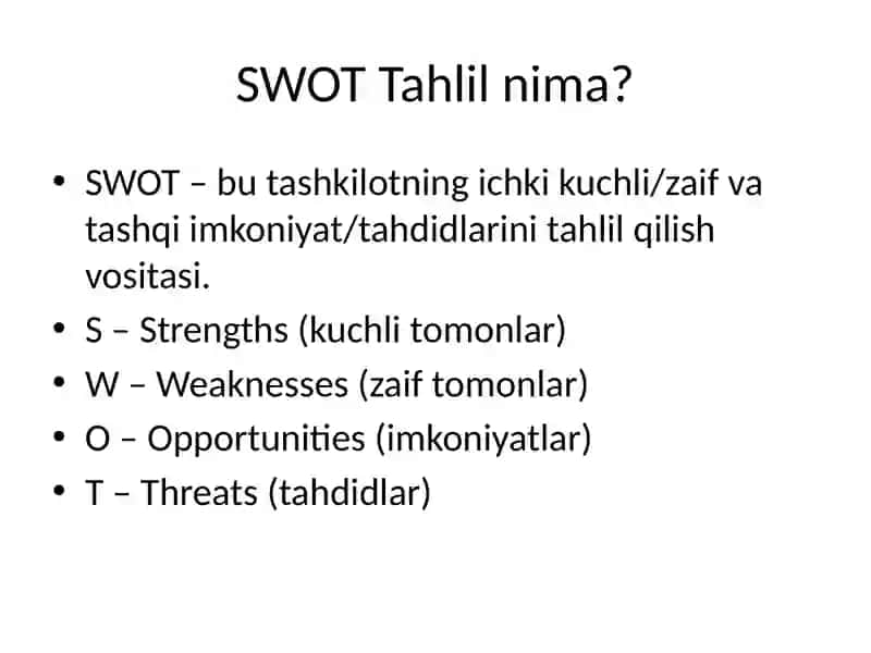 SWOT Tahlil 3