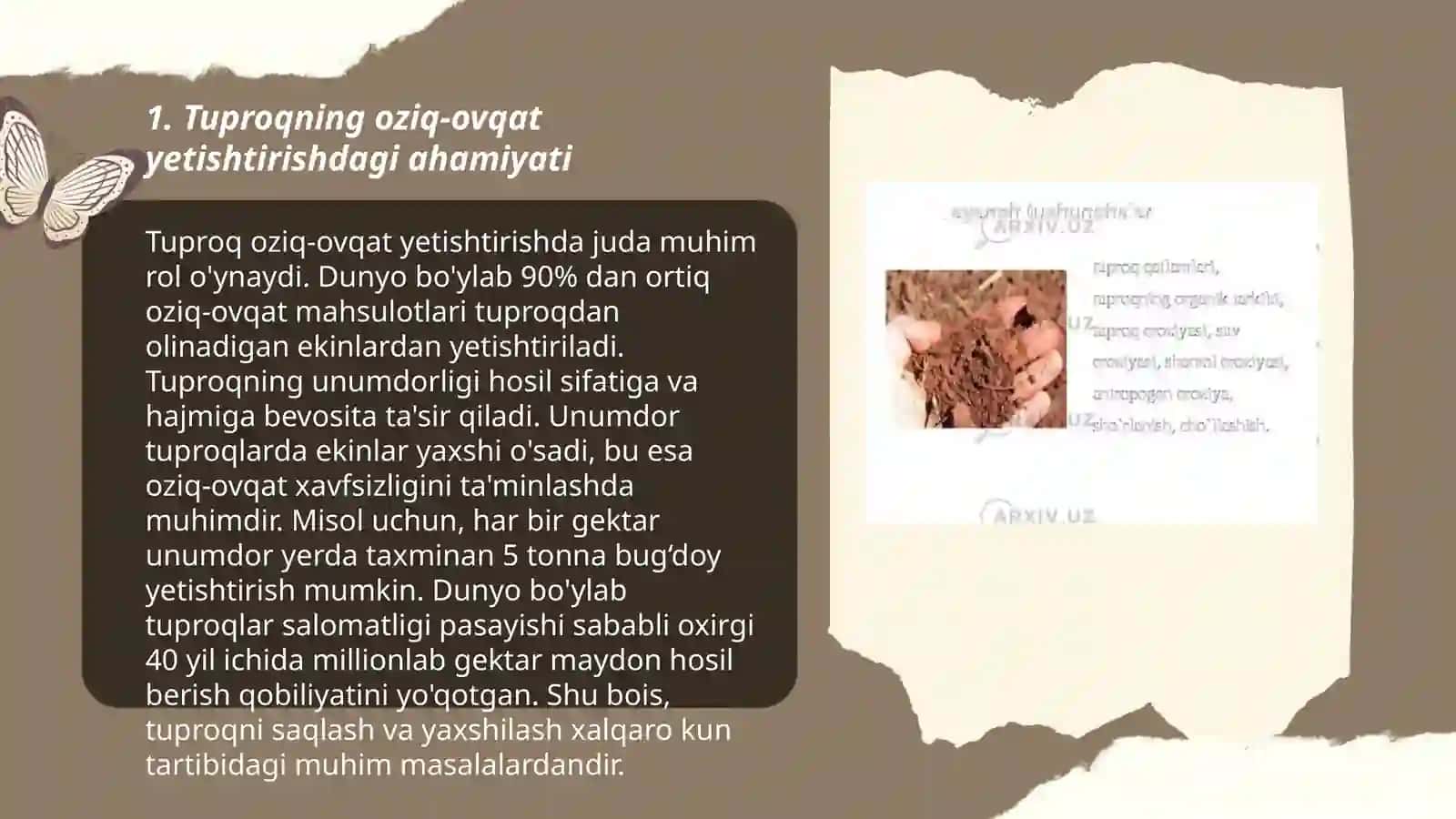 Tuproqning inson hayotidagi ro‘li 3