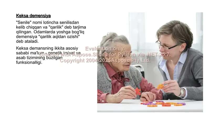 Senil Demansiya  Zamonaviy muammo sifatida 3