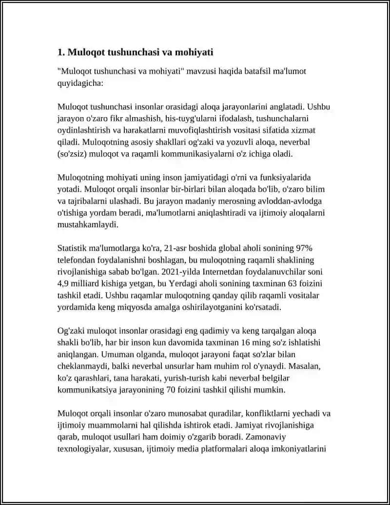 MULOQOT HAQIDA TUSHUNCHA 3