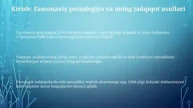 Zamonaviy psixologik tadqiqot usullari 3