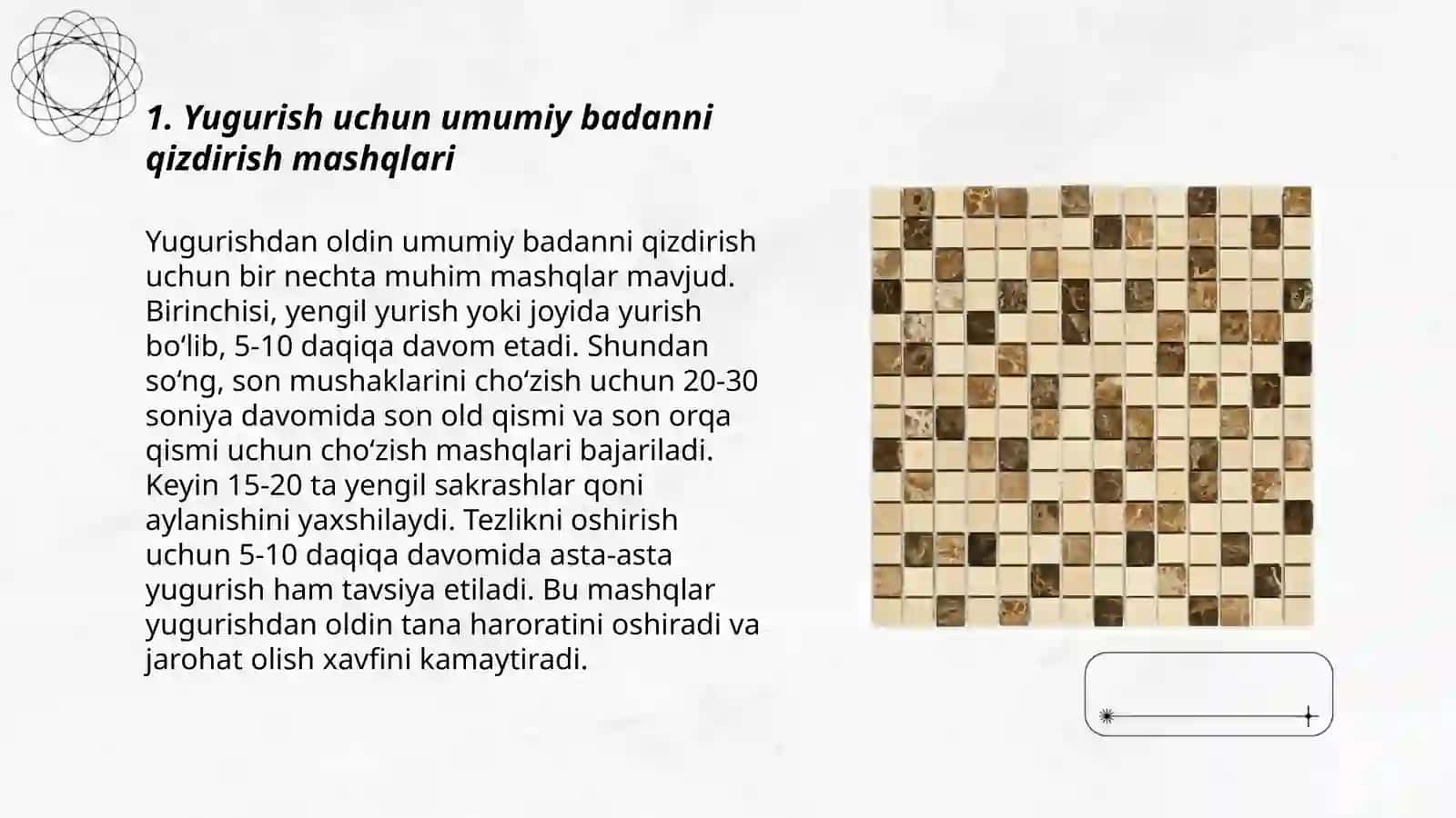 Yugurish uchun umumiy badanni qizdirish mashqlari 3