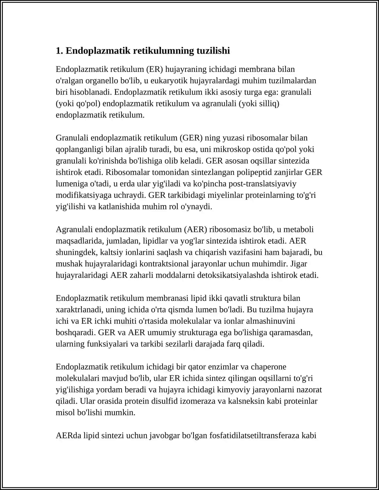 ENDOPLAZMATIK RETIKULUMNING (EPR).RIBASOMA.GOLJI APPARATI VA LIZOSOMALAR 3