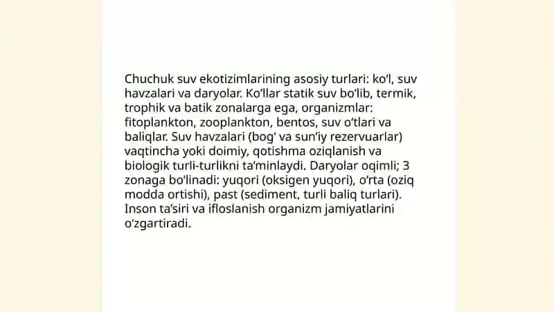 Chuchuk suvdagi organizmlar jamoalari 3