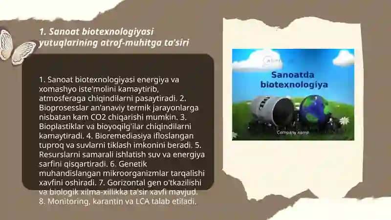 Sanoatda biotexnologiya yutuqlaridan foydalanish 3