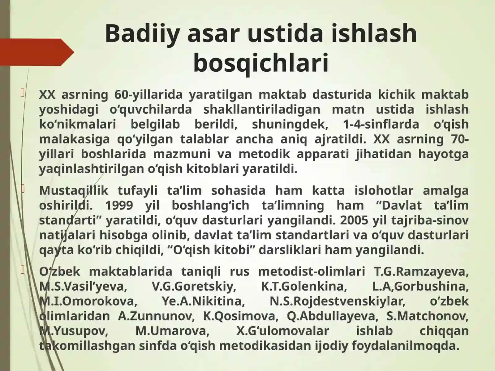 Badiiy asar ustida ishlash bosqichlari 3