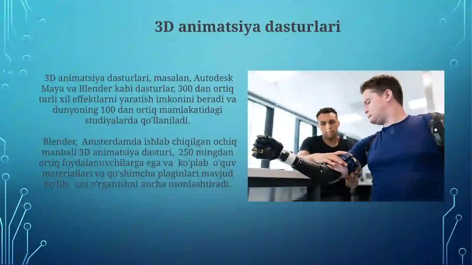 Animatsion axborotlar ni yaratish va qayta ishlash vositalari 3