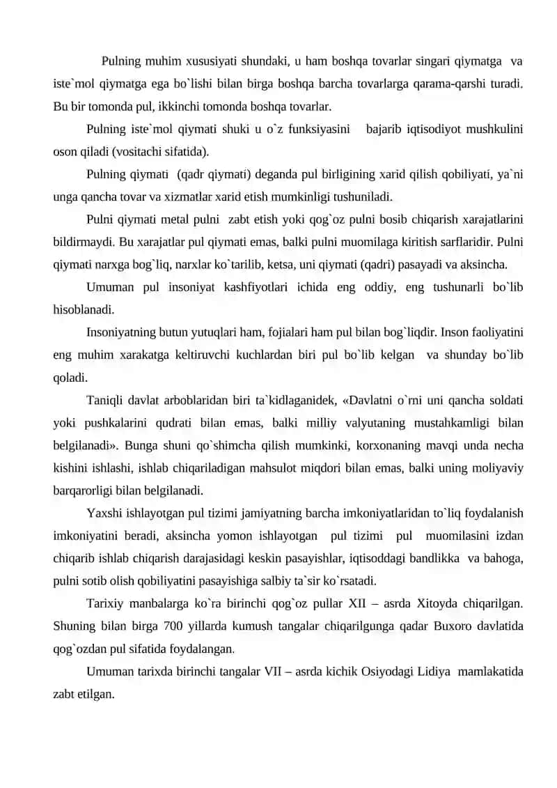 Pulning mohiyati va vazifalari 3
