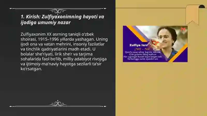 Zulfiyaxonim hayoti va ijodi 3