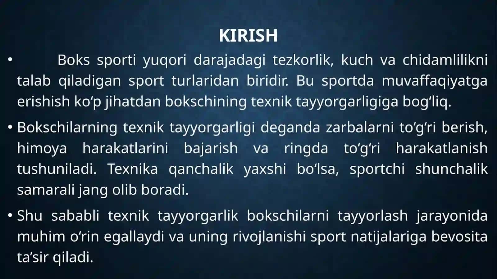 Bokschilarning texnik tayyorgarligi 3