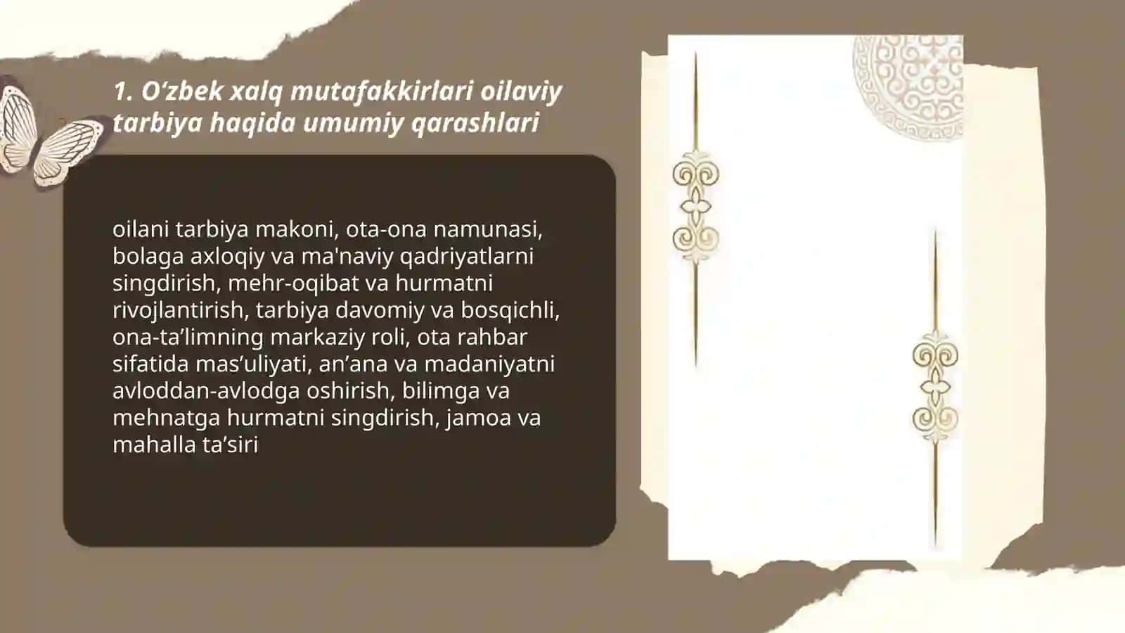 Oʻzbek xalq mutafakkirlari oilaviy tarbiya haqida 3
