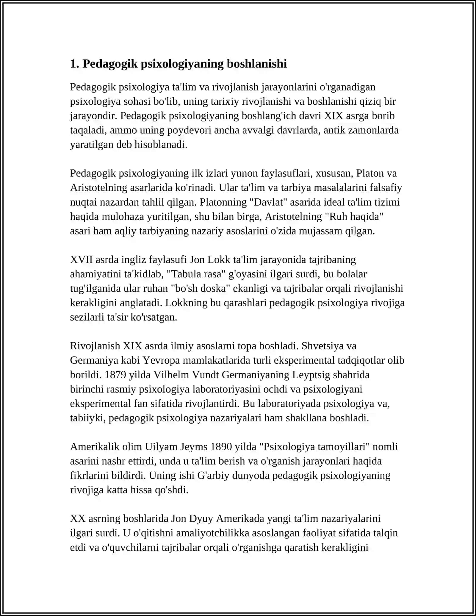 PEDAGOGIK PSIXOLOGIYANING SHAKLLANISH TARIXI 3