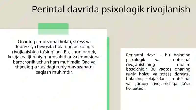Perintal davrida psixologik rivojlanish 3