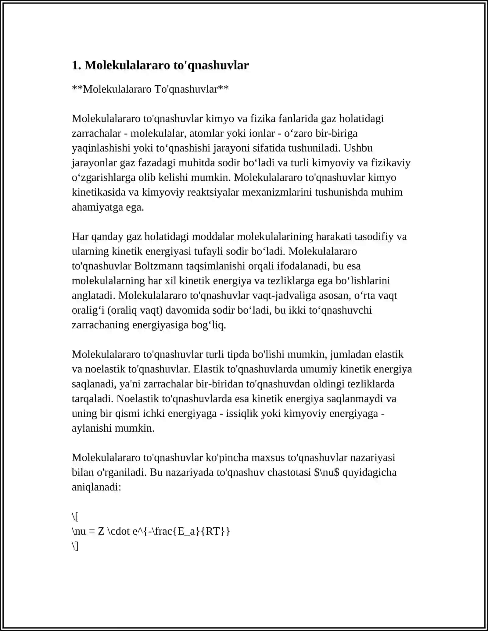 Molekulalararo To'qnashuvlar 3