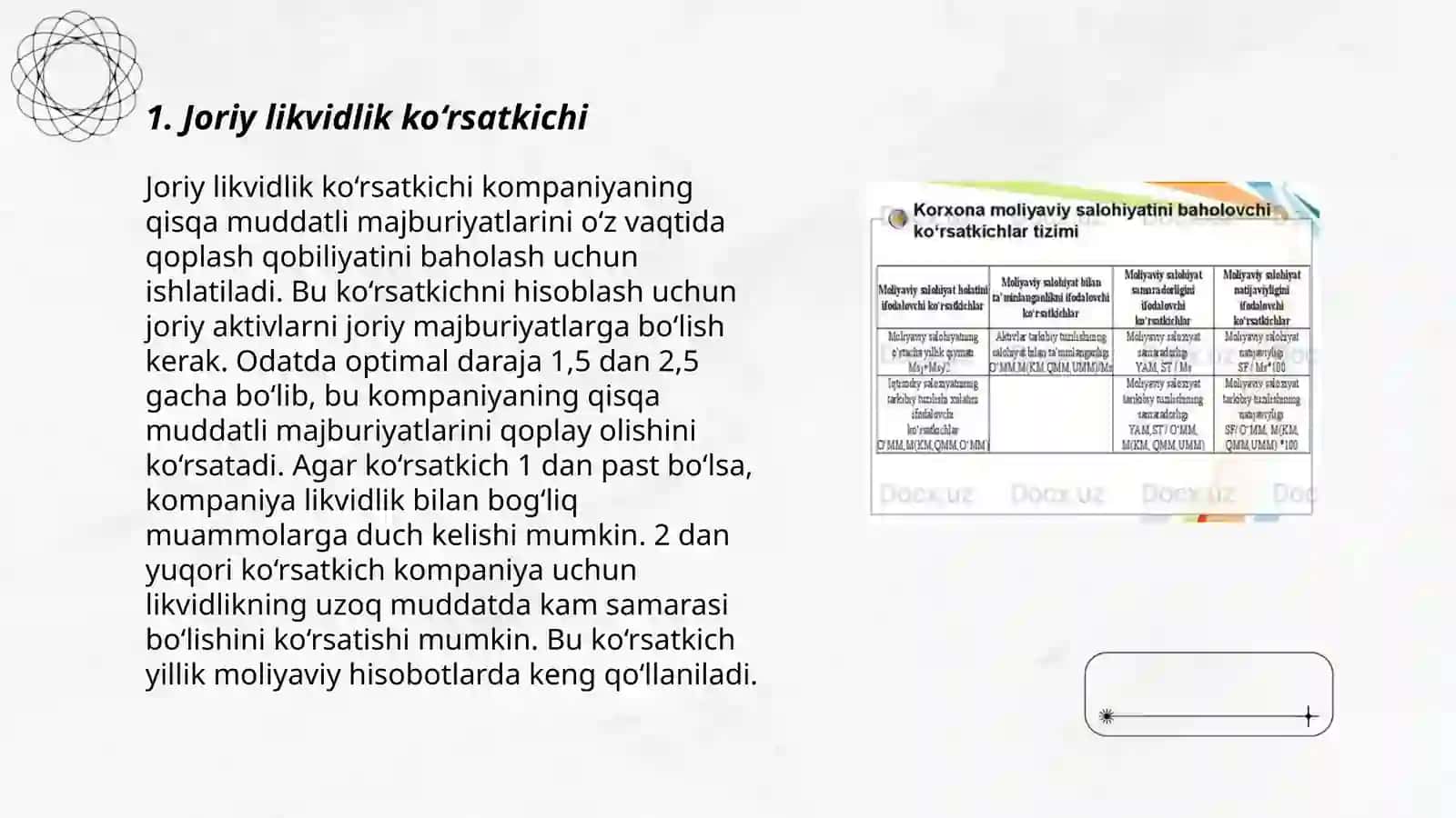 Joriy likvidlik ko‘rsatkichi 3
