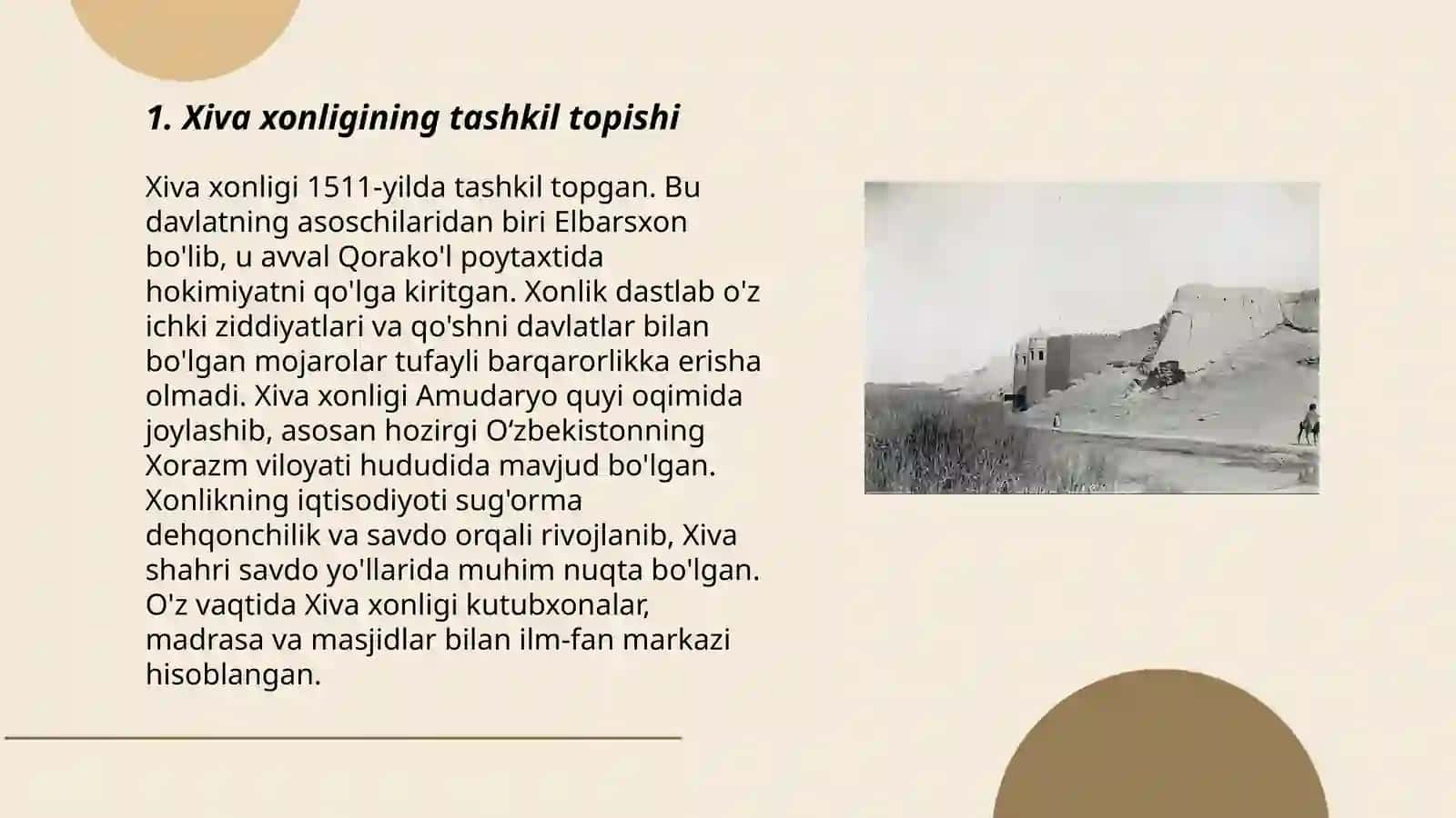 Xiva Xonligida qo‘ng‘irotlar boshqaruvi hayoti 3