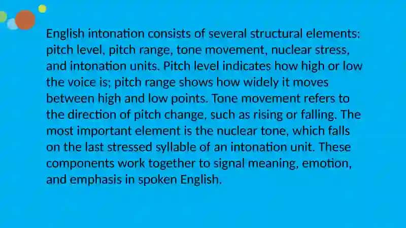 THE ROLE AND STRUCTURE OF INTONATION IN ENGLISH SPEECH 3