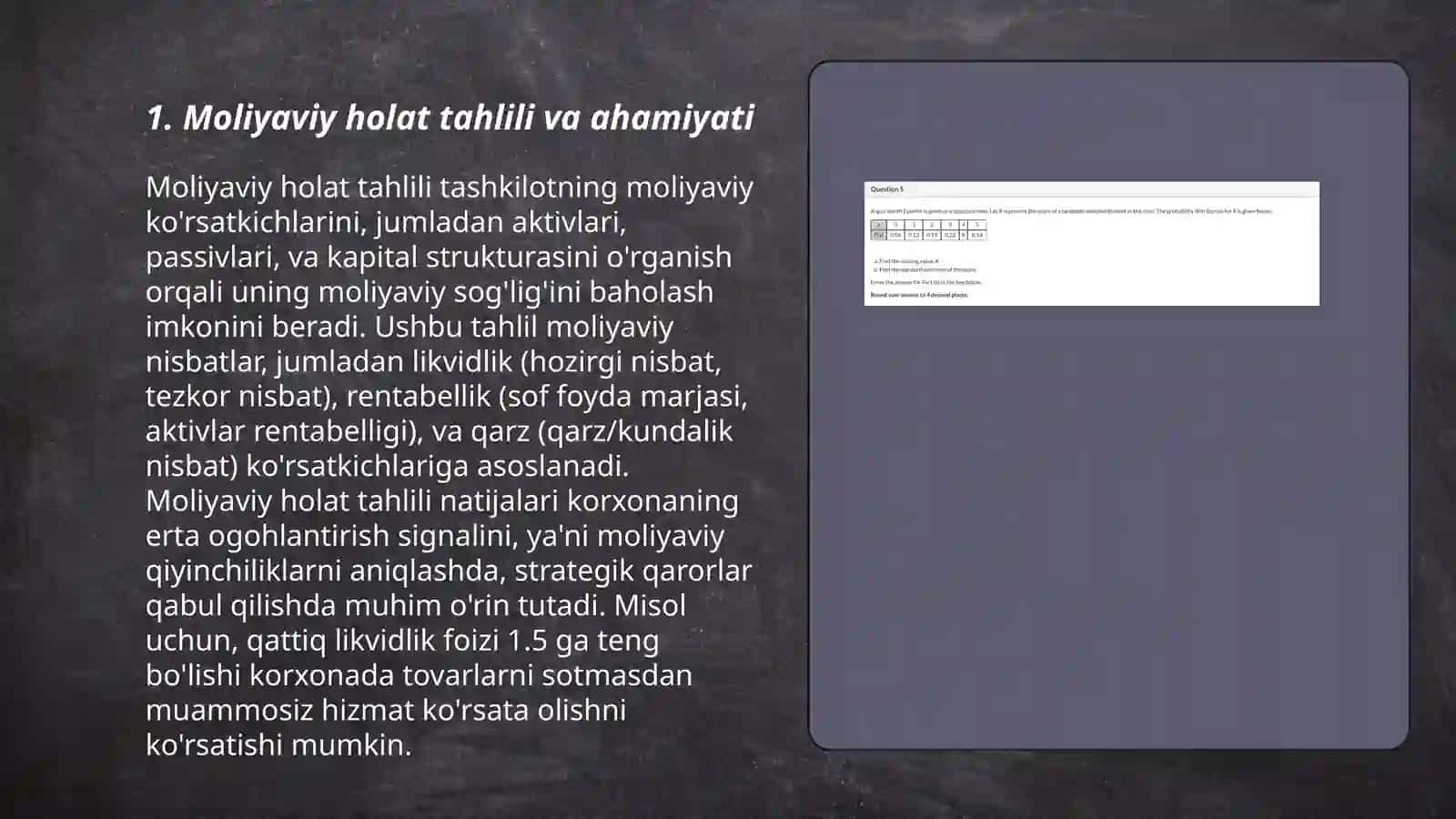 Moliyaviy holat tahlili va ahamiyati 3