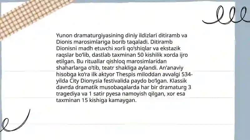Yunon dramaturgiyasining diniy ildizlari 3
