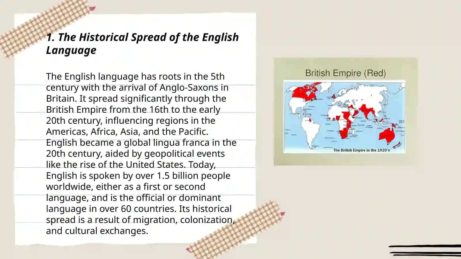 Plan: The Historical Spread of the English Language 3