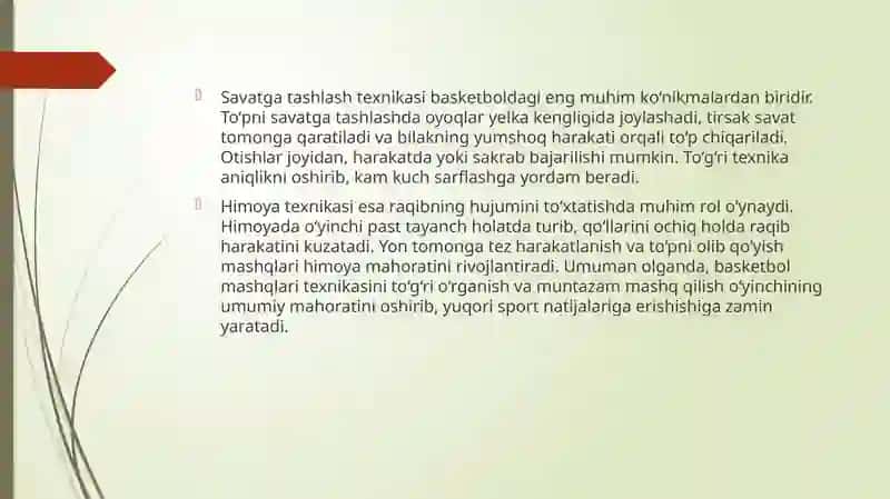 Basketbol Mashqlari Texnikasi 3