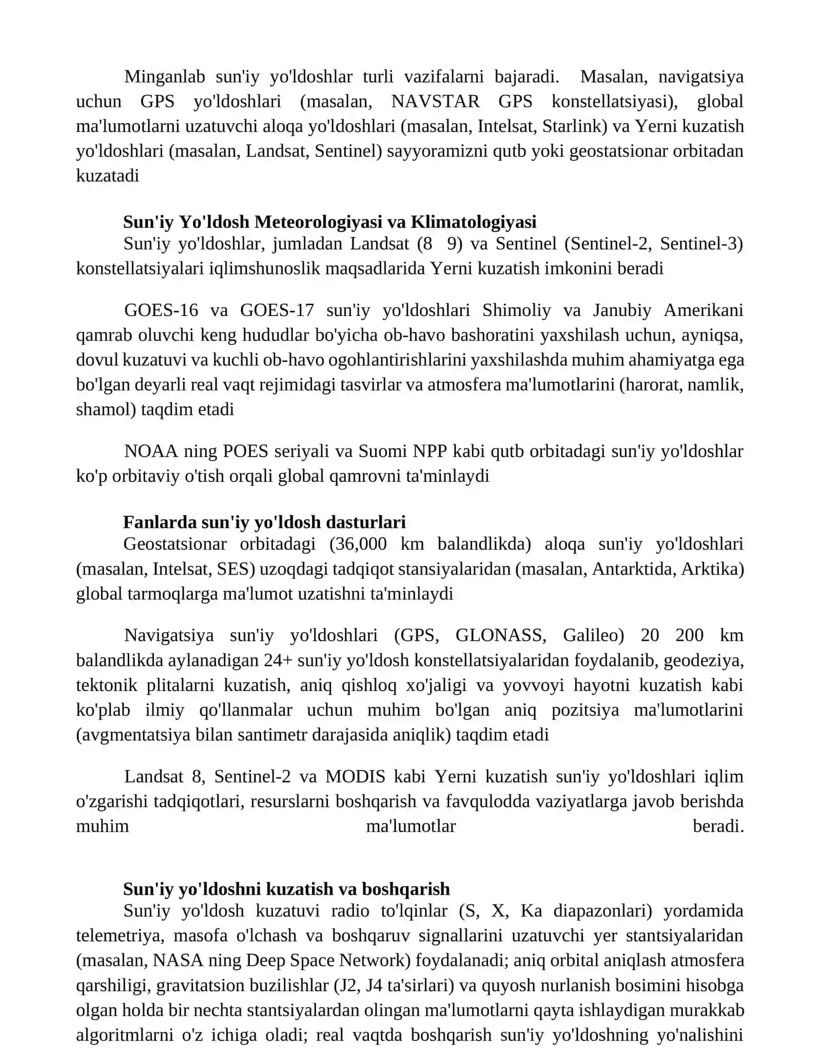 Suniy yoldoshlar 3