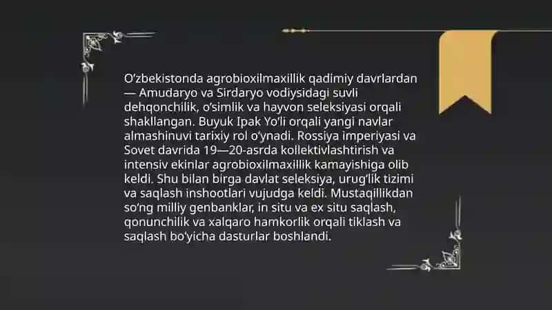 O’zbekiston agrobioxilmaxilligi- bioxilmaxilligi uzagi 3