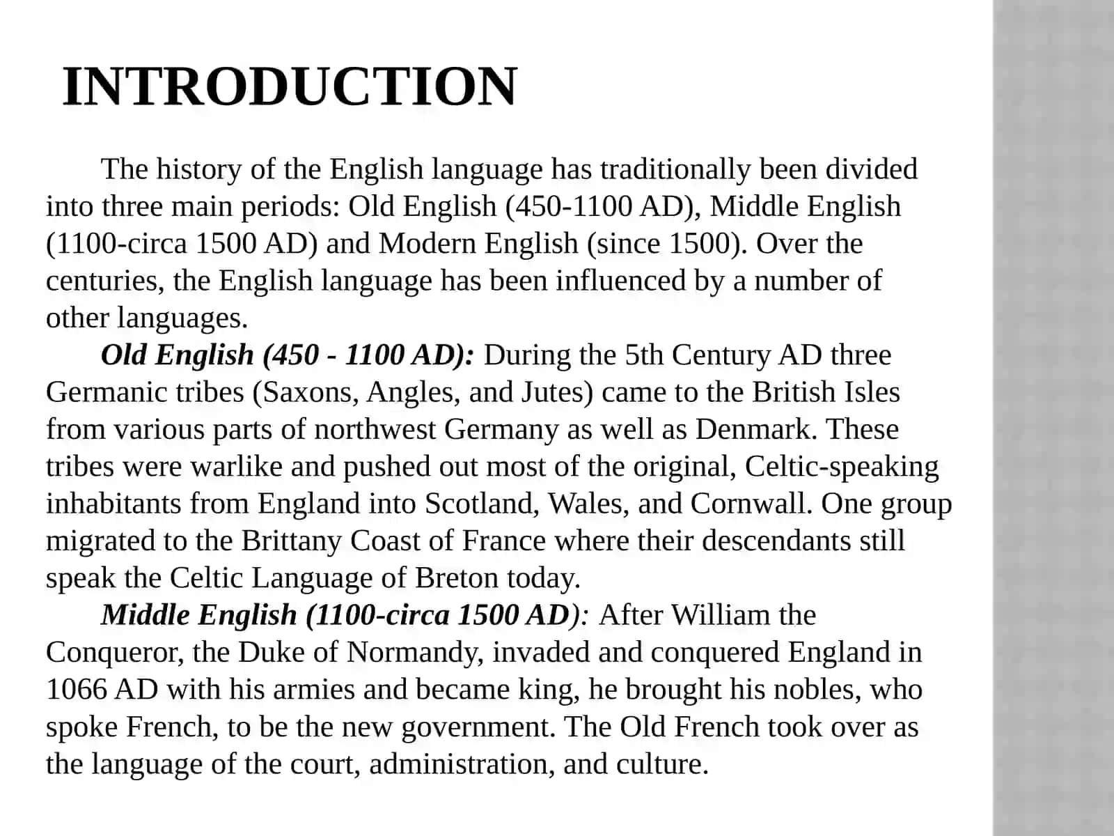 From the History of England and Its Language 3