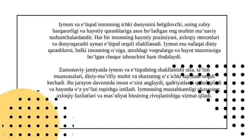 Iymon va e’tiqodning shakllanishi va namoyon bo‘lishi 3