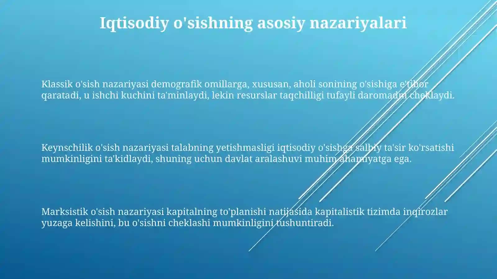 Iqtsodiyo'sish nazariyasi 3